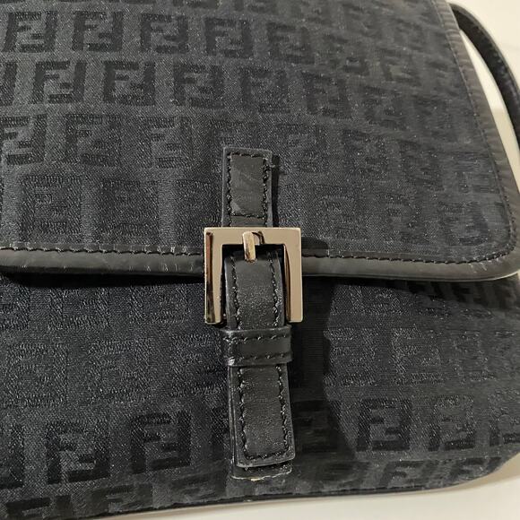 Fendi FF Zucca Logo Zucchino Monogram Canvas Shoulder Bag Purse Vintage Y2K 90's - Picture 6 of 16